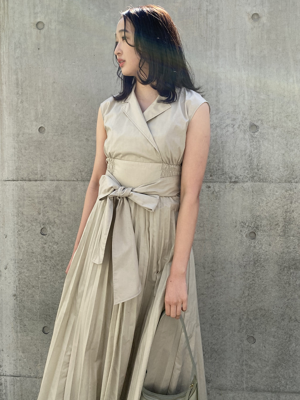 爆安セール 高級質感 光沢素材 ワンピース 総プリーツ 7分丈 シワにならない 最新コレックション Www Yourazlawyer Com