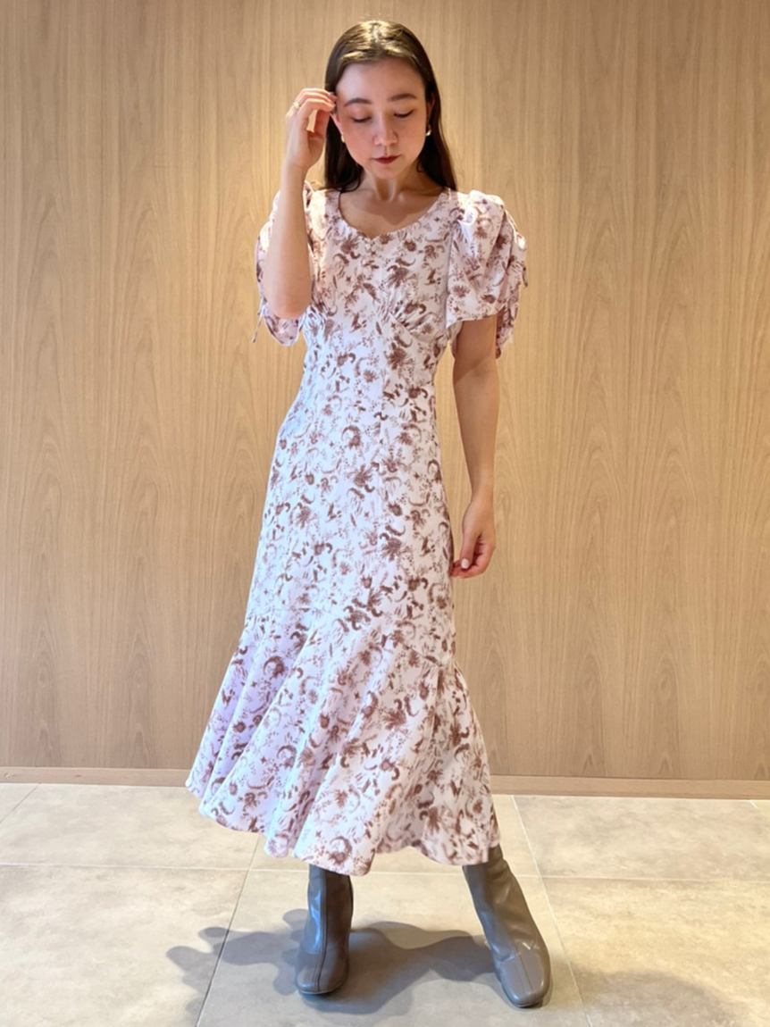 【返品交換不可】 スナイデル バリエプリントワンピース Sustainable SNIDEL - ロングワンピース
