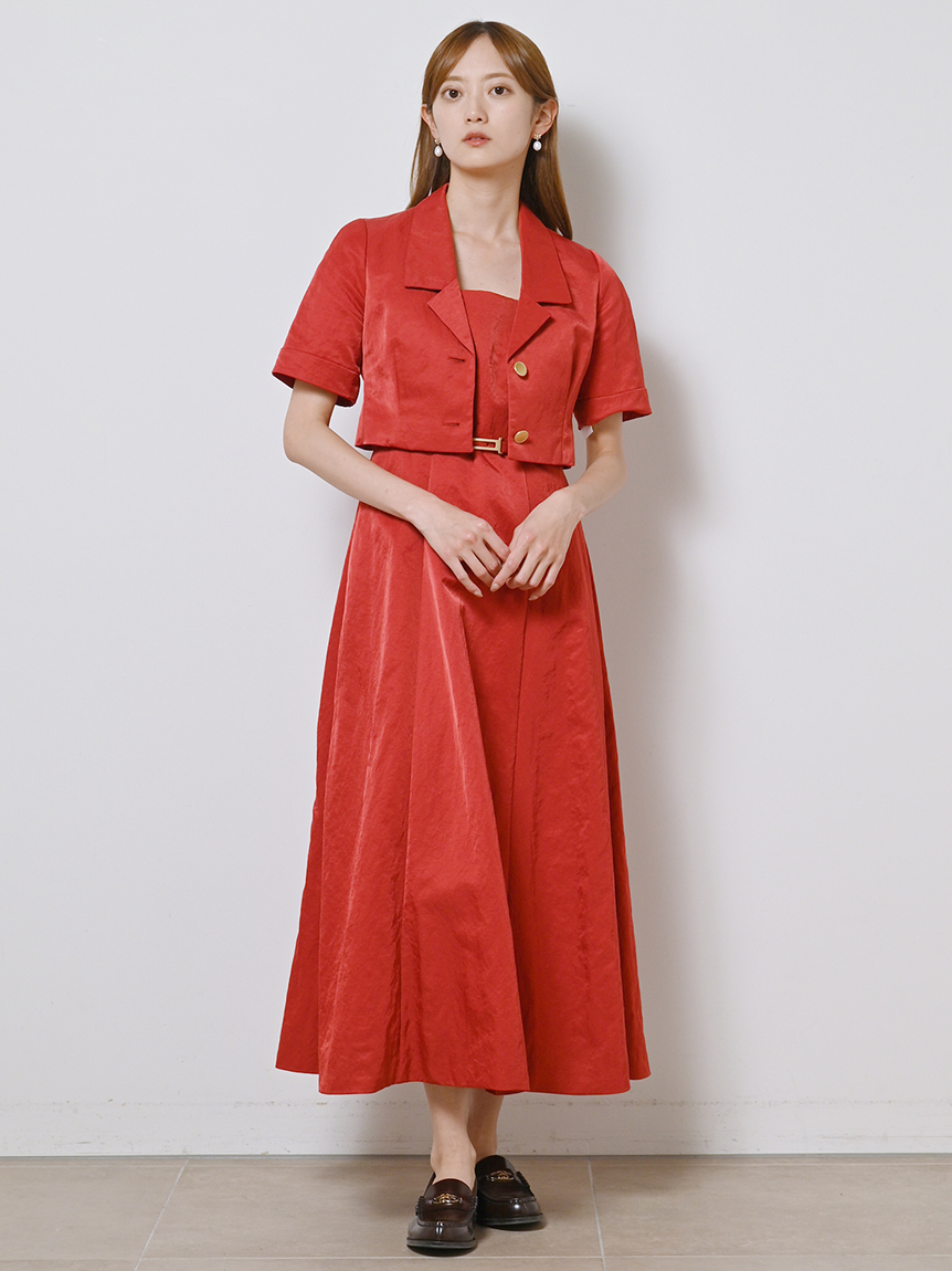 50%OFF snidel スナイデル スクエアネックタフタワンピースハーフ 
