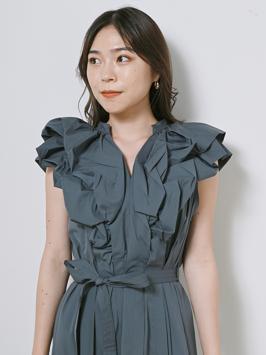 オーバーショルダーワンピース