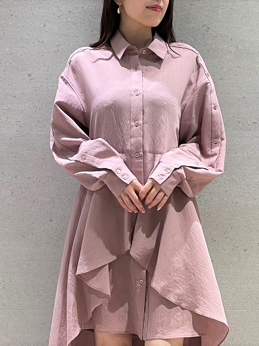 フィッシュテールシャツワンピース