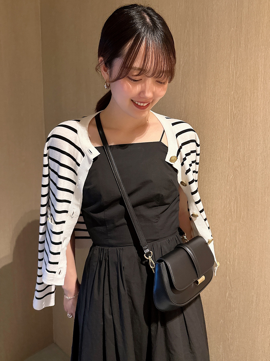 日本初の SNIDEL バックオープンキャミギャザードレス ブラック