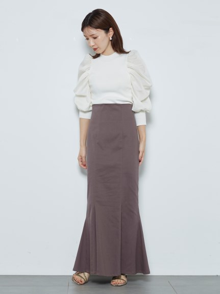 ファッションの SNIDEL ハイウエストヘムフレアツイルスカート 