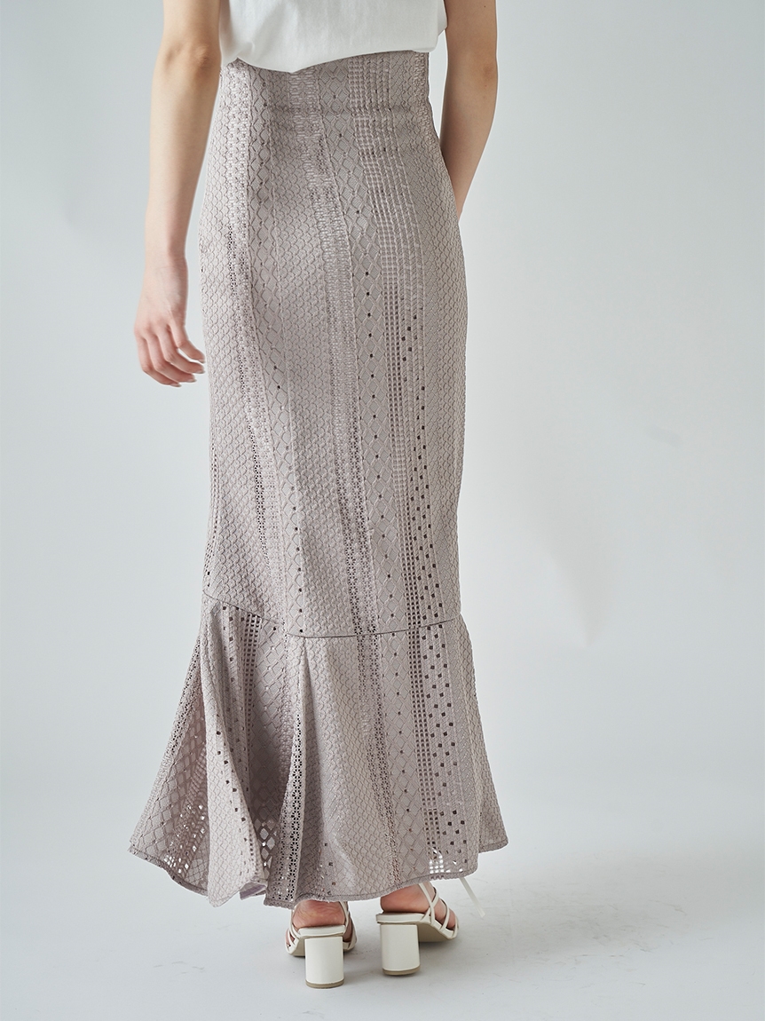 SNIDEL スナイデル マーメイドレーススカート 0 MOC モカ 