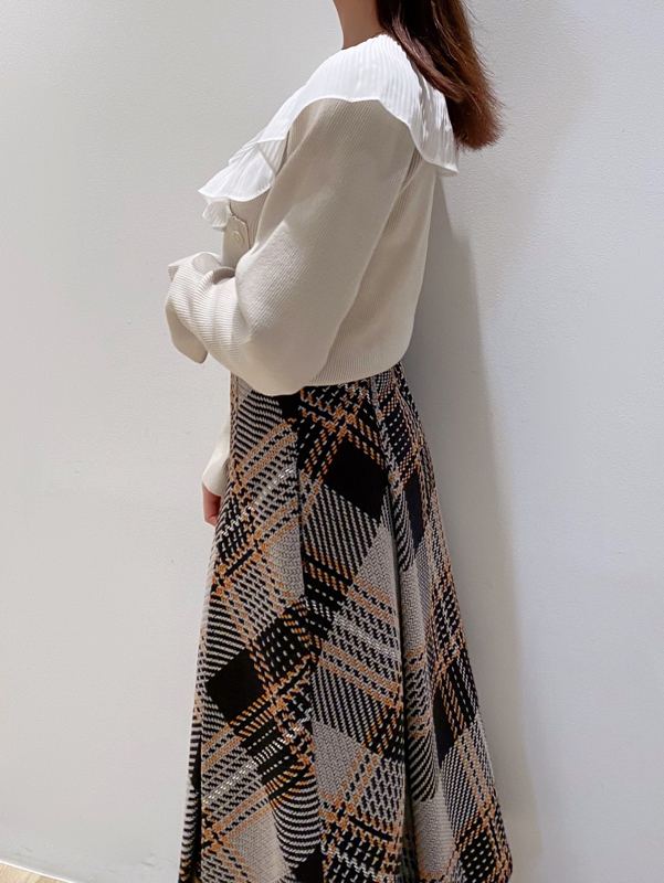 WEB限定カラーあり】ロービングチェックミディスカート(ひざ丈スカート