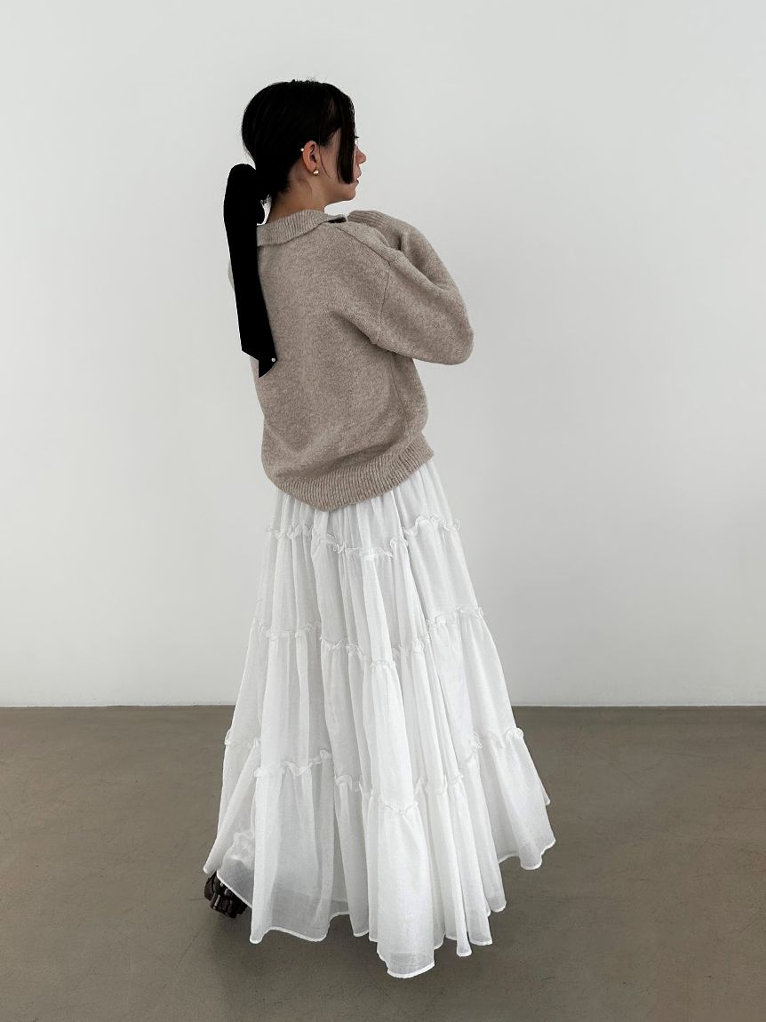 SNIDEL ティアードボリューム スカート 0 Sサイズ 白 ホワイト | www