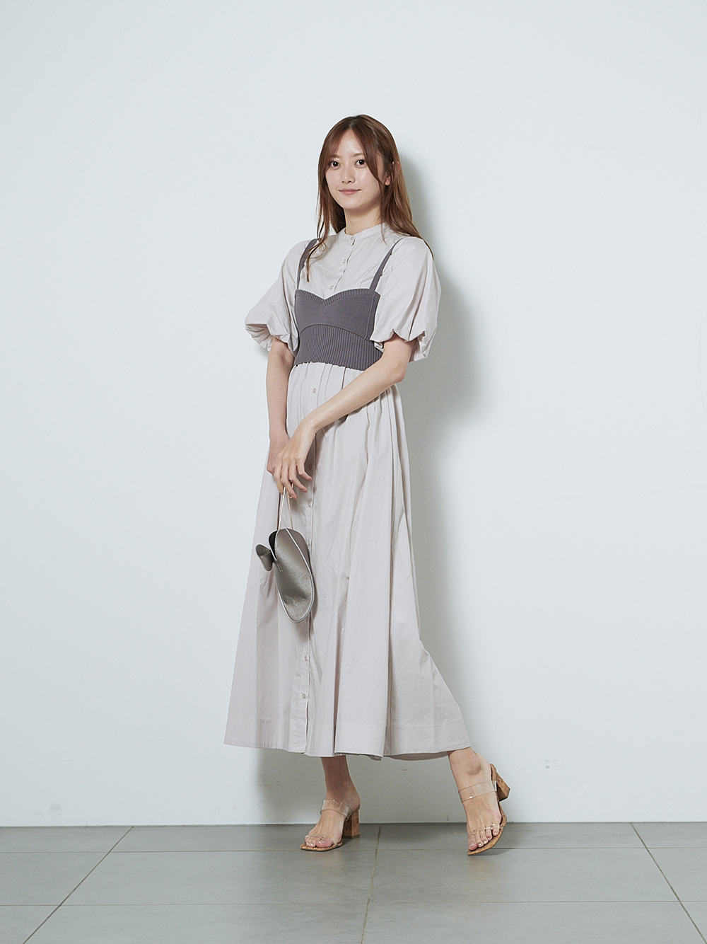 Organicsニットビスチェ付きシャツワンピース マキシ ロングワンピース ワンピース Snidel スナイデル の通販サイト 公式