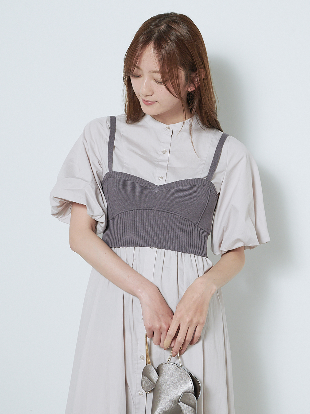 Organicsニットビスチェ付きシャツワンピース マキシ ロングワンピース ワンピース Snidel スナイデル の通販サイト 公式