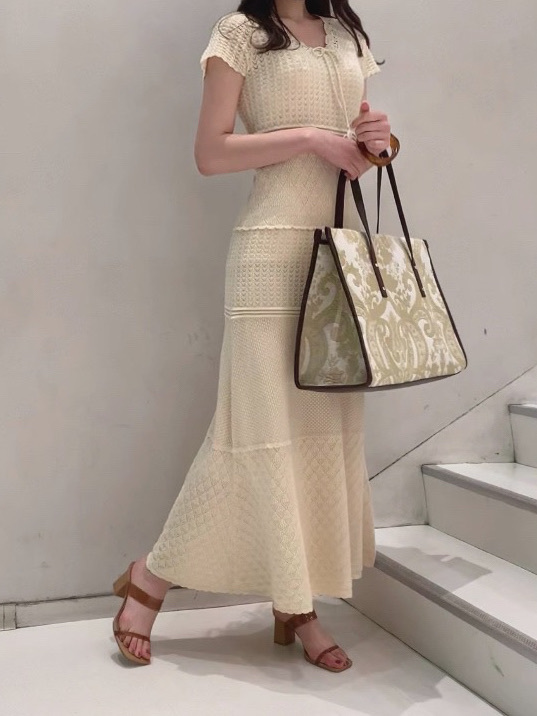 クロシェニットワンピース マキシ ロングワンピース ワンピース Snidel スナイデル の通販サイト 公式