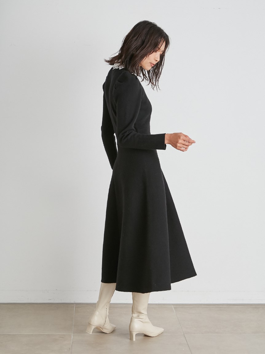 ホワイトレースカラーニットワンピース マキシ ロングワンピース ワンピース Snidel スナイデル の通販サイト 公式