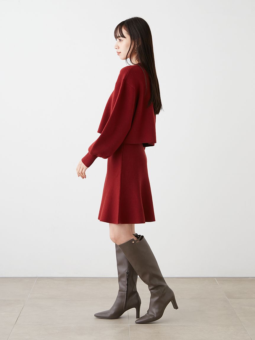 usagionlinesnidel カーデニットセットアップ red