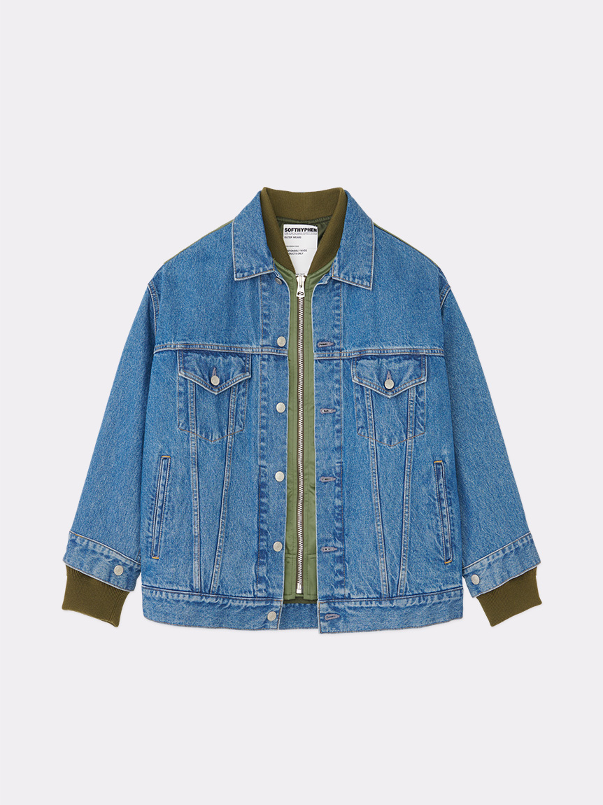 BACK TO FRONT MA-1 DENIM JACKET(OUTERWEAR)｜SOFTHYPHEN （ソフト