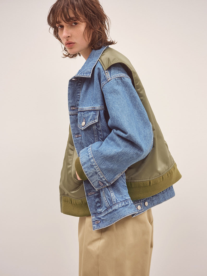 BACK TO FRONT MA-1 DENIM JACKET(OUTERWEAR)｜SOFTHYPHEN （ソフト