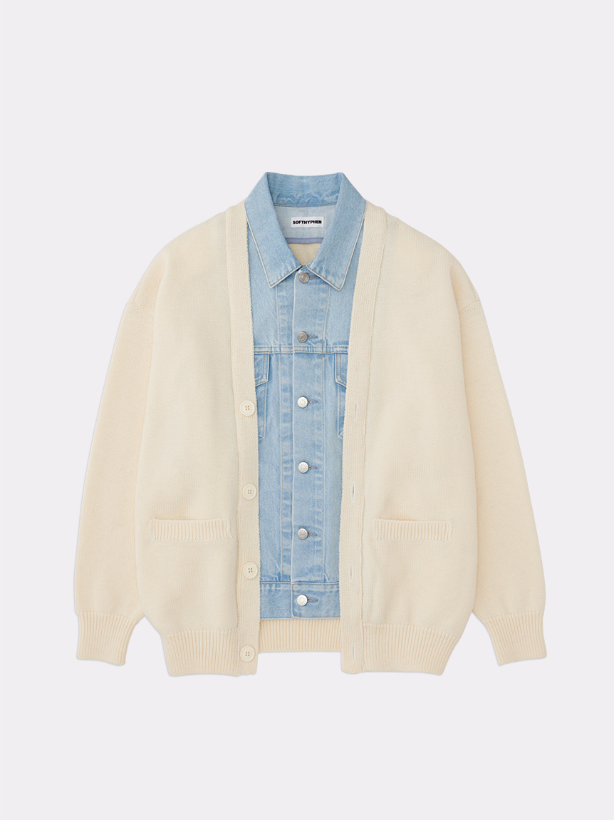 DENIM MIX CARDIGAN(KNITWEAR)｜SOFTHYPHEN （ソフトハイフン）の通販 ...