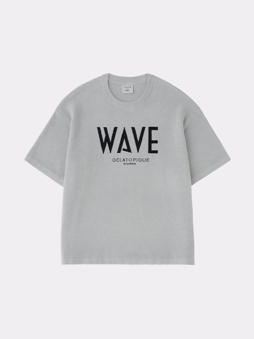 WAVE×GELATO PIQUE HOMME】AIRY MOCO ONE POINTLOGO JACQUARD PULLOVER