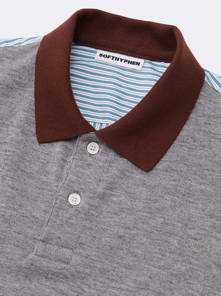 KNIT POLO OVER SIZED L/S SHIRT(SHIRTS)｜SOFTHYPHEN （ソフト