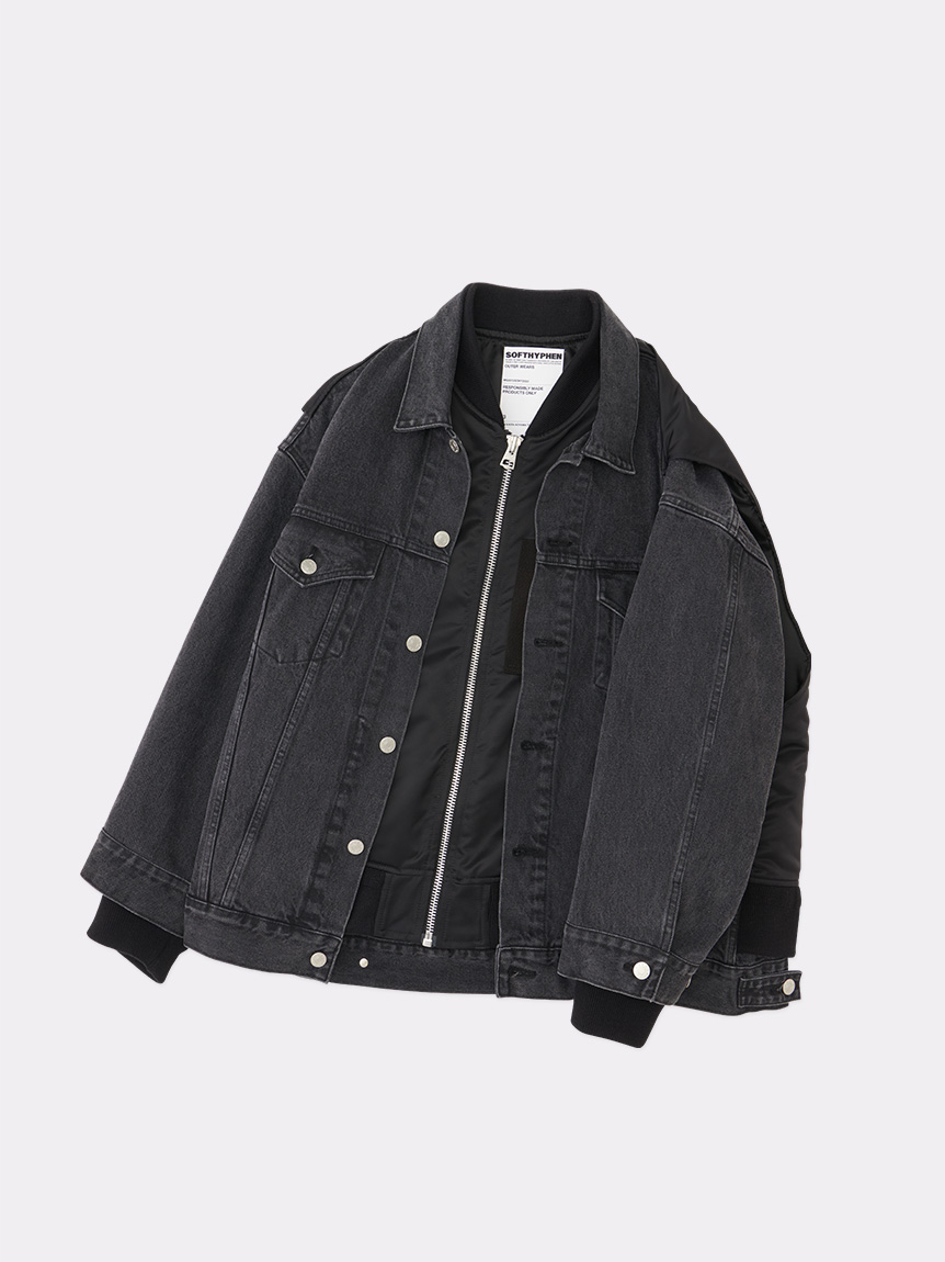 BACK TO FRONT MA-1 DENIM JACKET(OUTERWEAR