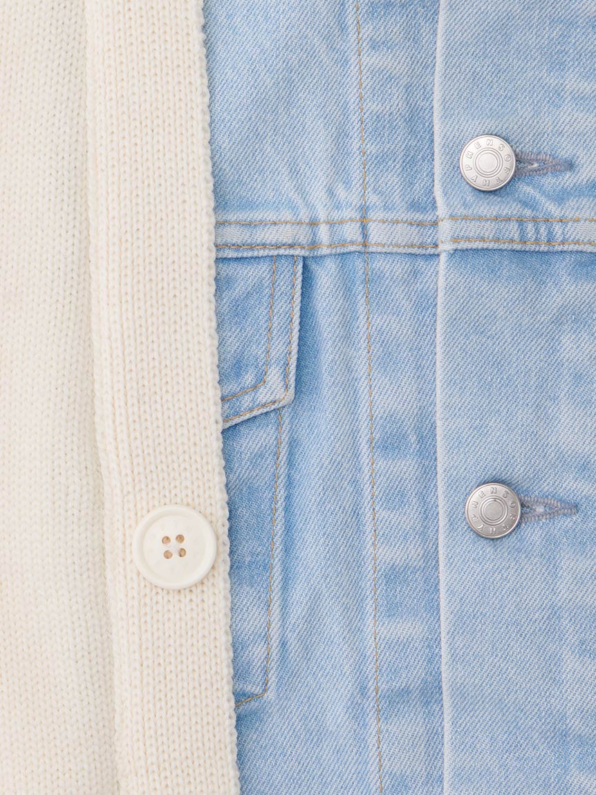 DENIM MIX CARDIGAN(KNITWEAR)｜SOFTHYPHEN （ソフトハイフン）の通販 ...