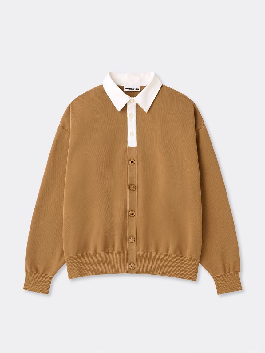 RUGBY COLLAR KNIT CARDIGAN(KNITWEAR)｜SOFTHYPHEN （ソフト
