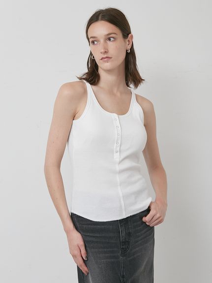 ヘンリーネックタンクトップ(タンクトップ/キャミソール)｜トップス