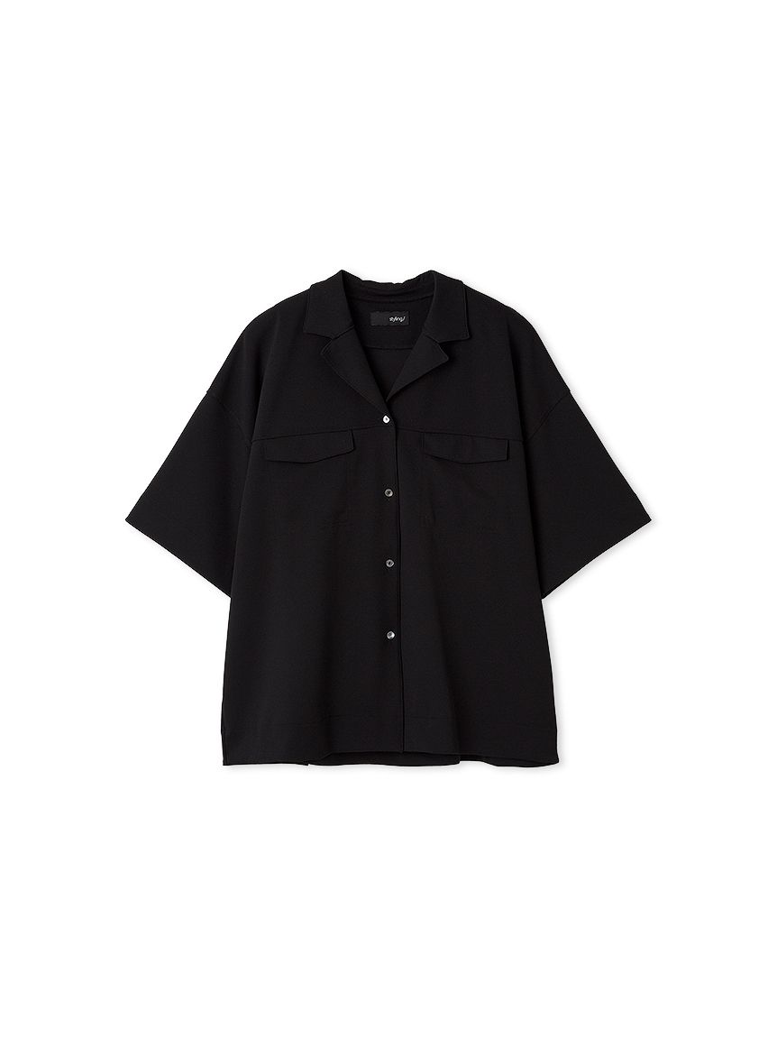 セットアップ対応】ジョーゼットオープンカラーシャツ(シャツ/ブラウス