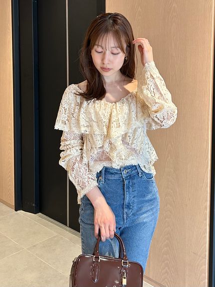 ラッフルレースブラウス(シャツ/ブラウス)｜トップス│styling