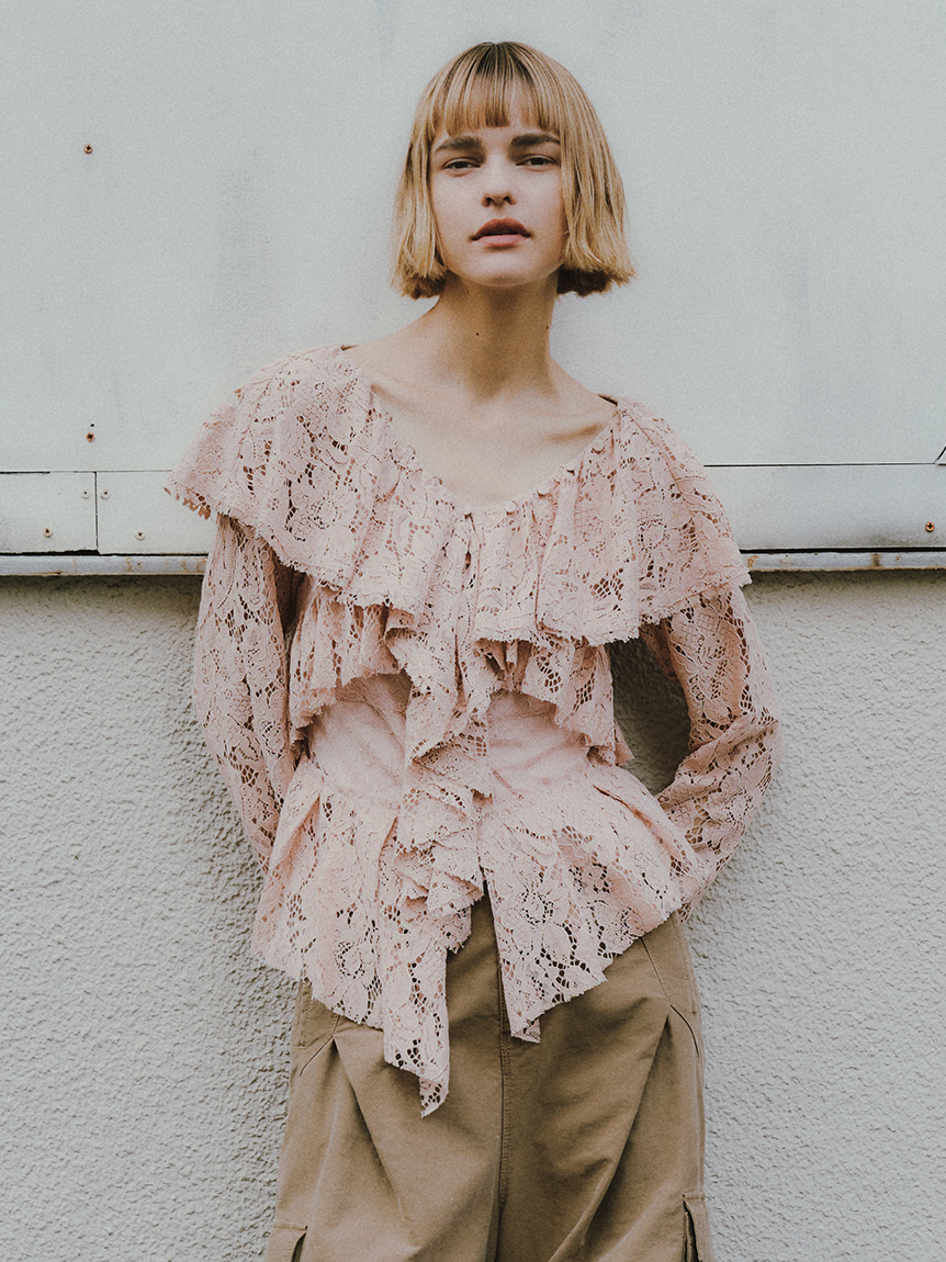 ラッフルレースブラウス ラッフルレースブラウス(シャツ/ブラウス)｜トップス│styling