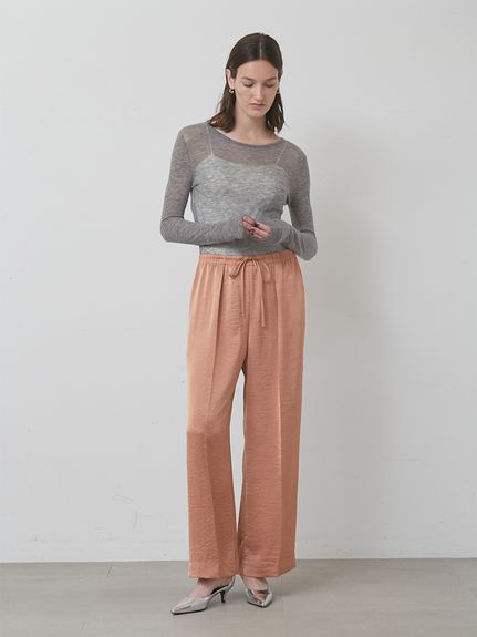 セットアップ対応】ドローコードサテンパンツ(ワイドパンツ)｜パンツ