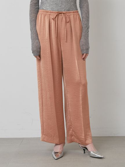 IIROT サテンパンツ セットアップ対応】ドローコードサテンパンツ(ワイドパンツ)｜パンツ