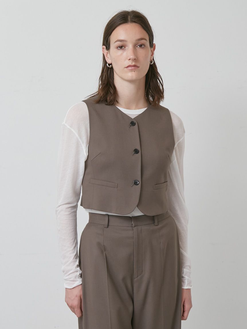 セットアップ対応】ラウンドネックスーツベスト(その他)｜アウター