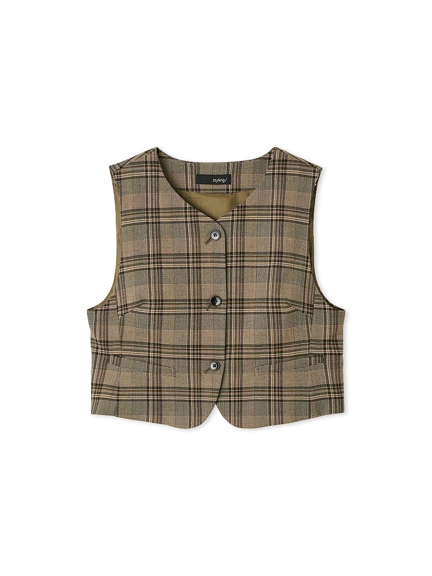 セットアップ対応】ラウンドネックスーツベスト(その他)｜アウター