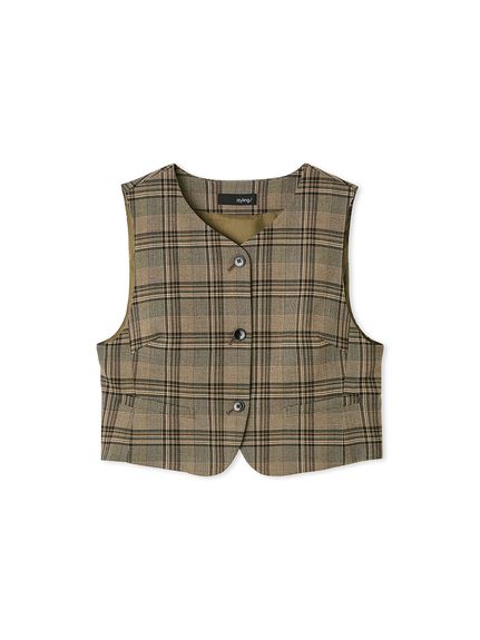 styling/ ボックスラインスーツベスト セットアップ対応】ラウンドネックスーツベスト(その他)｜アウター