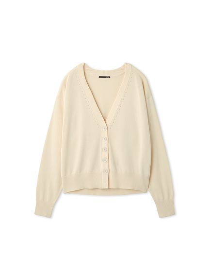 styling ケーブルスリーブニットカーディガン 白 THREE FIFTY STANDARD ケーブルニットカーディガン〈アイボリー