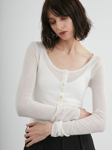 tシャツ 「別注」PENNEY'S / ボディスーツ ヘンリーネック トップス レディース Ray BEAMS（レイ ビームス）【別注】PENNEY'S / ボディスーツ