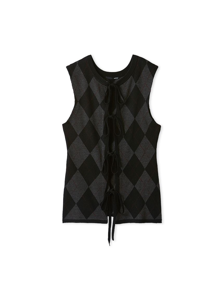 アーガイル2WAYリボンニットトップス(ニット/カーディガン)｜トップス