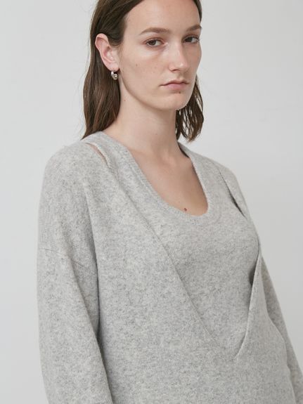 セットアップ対応】Vネックニットトップス(ニット/カーディガン