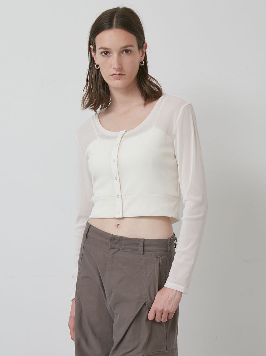 フロッキーチュールカーディガン(ニット/カーディガン)｜トップス