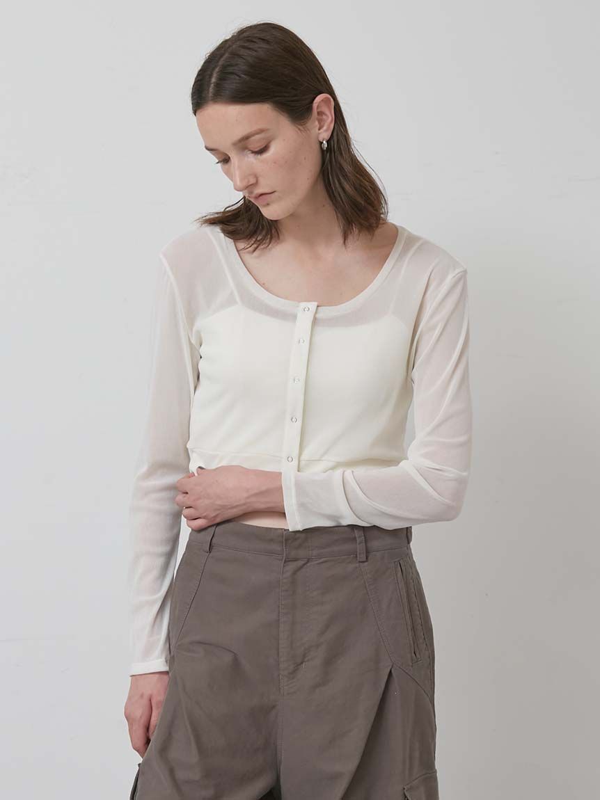 フロッキーチュールカーディガン(ニット/カーディガン