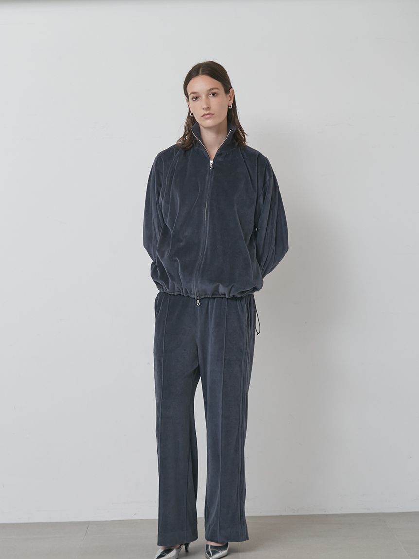 セットアップ対応】ジップアップベロアブルゾン(ブルゾン)｜アウター