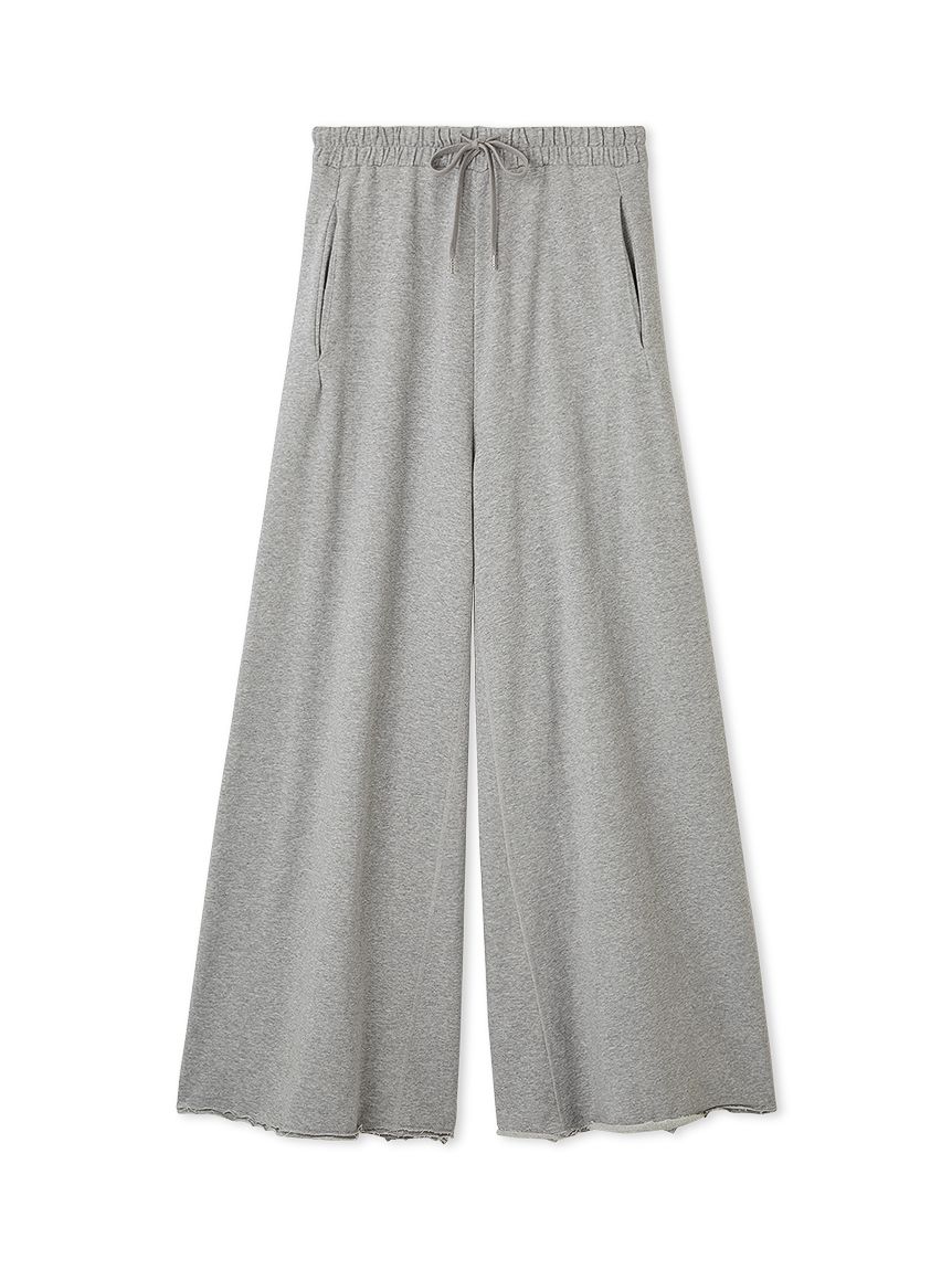 ★送料込◆4色 クロップ スウェット ワイドパンツ ベルベットSET クロップドワイドパンツ（フルレングスパンツ） | grove