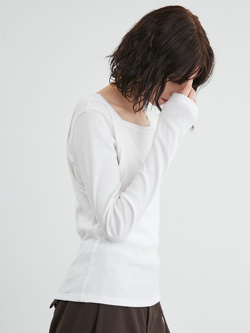 【30％OFFセール】16WCT251062,styling,スタイリング,【セットアイテム】レイヤードカットトップス ,新作,送料無料,インスタ,25SS 楽天市場】【30％OFFセール】16WCT251062,styling,スタイリング