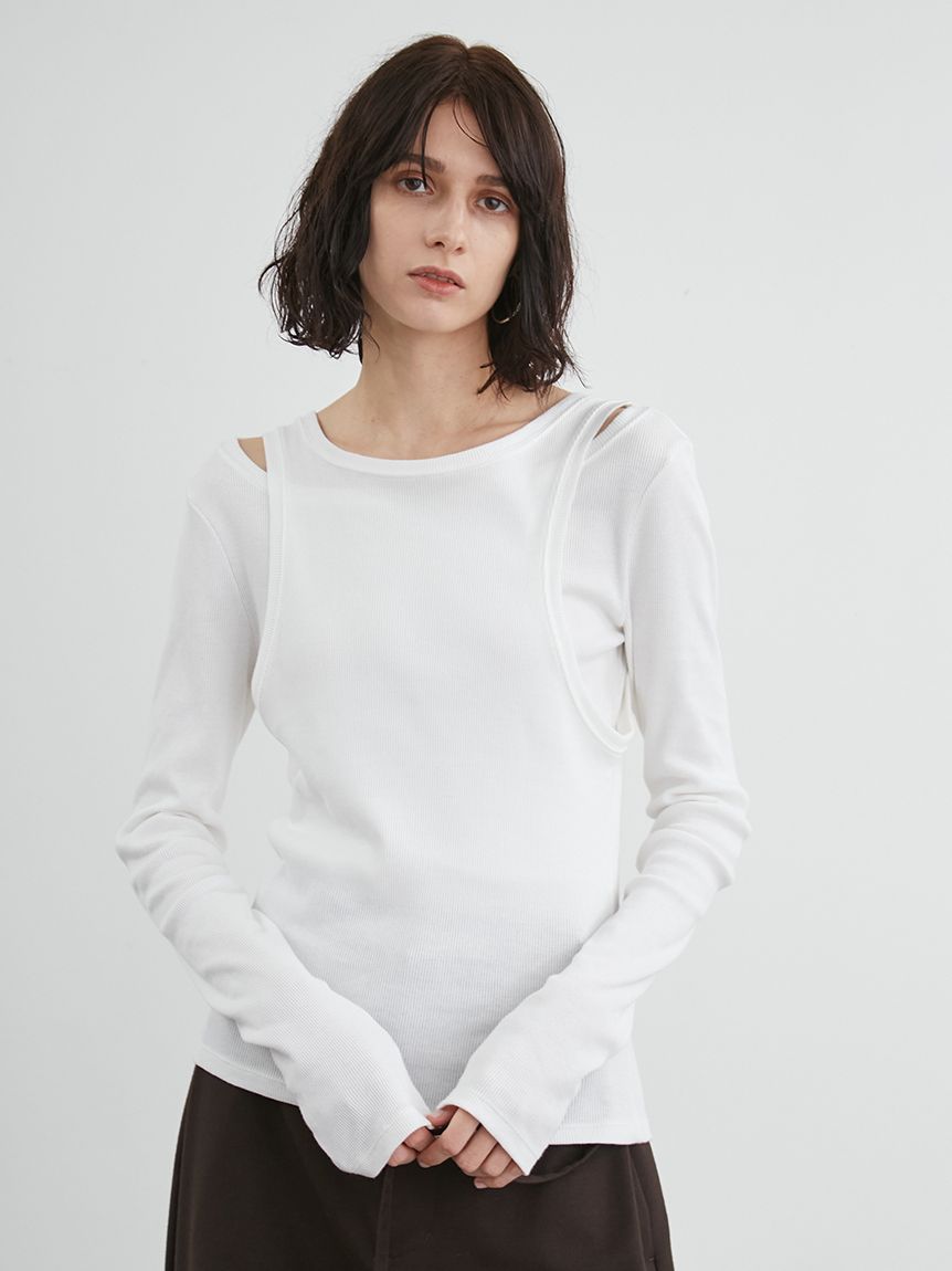 【30％OFFセール】16WCT251062,styling,スタイリング,【セットアイテム】レイヤードカットトップス ,新作,送料無料,インスタ,25SS 楽天市場】【30％OFFセール】16WCT251062,styling,スタイリング