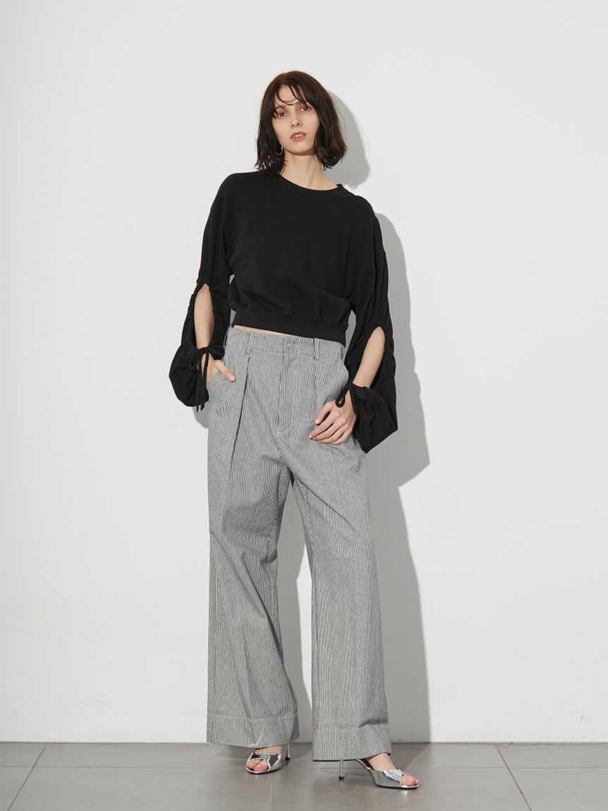 新品】SACAIギャザースリーブスウェット