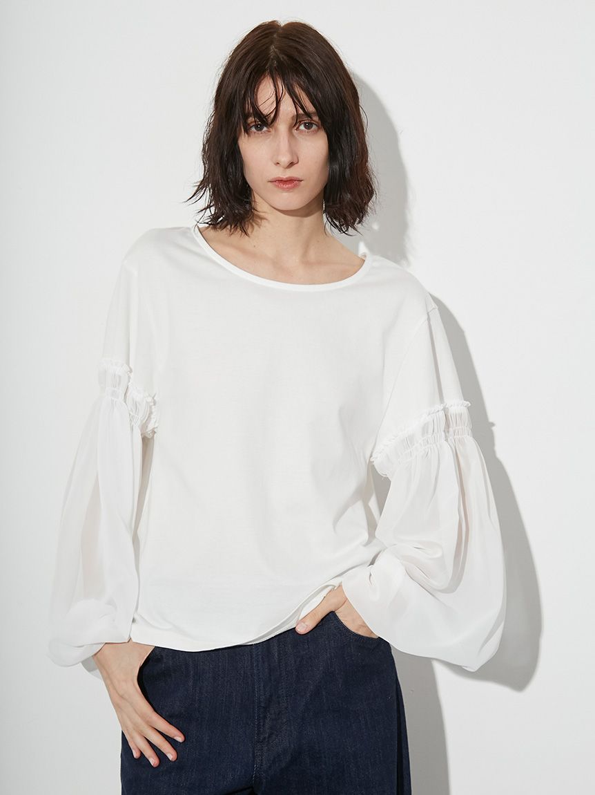 シフォンスリーブトップス(Tシャツ/カットソー)｜トップス