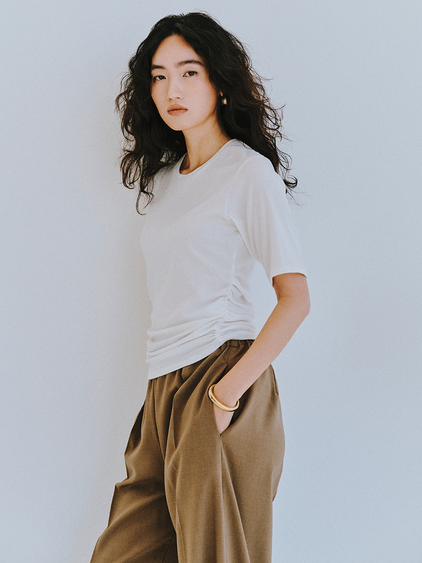ギャザーカットトップス(Tシャツ/カットソー)｜トップス