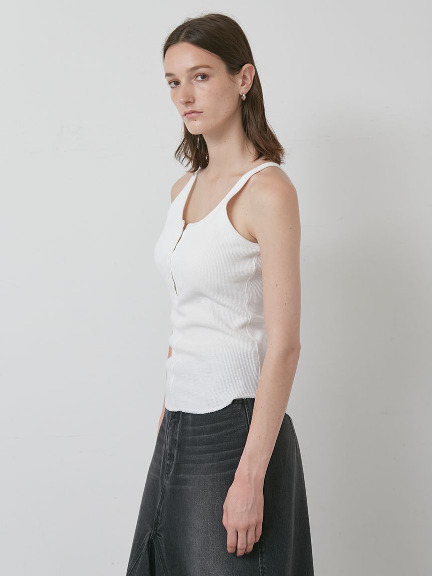 ヘンリーネックタンクトップ(タンクトップ/キャミソール)｜トップス