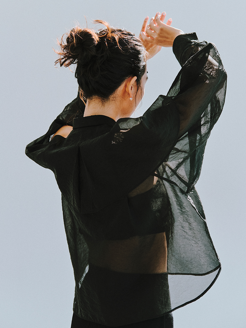 [新品未使用品]styling/ オーガンザショートシャツ　ピンク スタイリング styling/ オーガンザショートシャツ （PNK