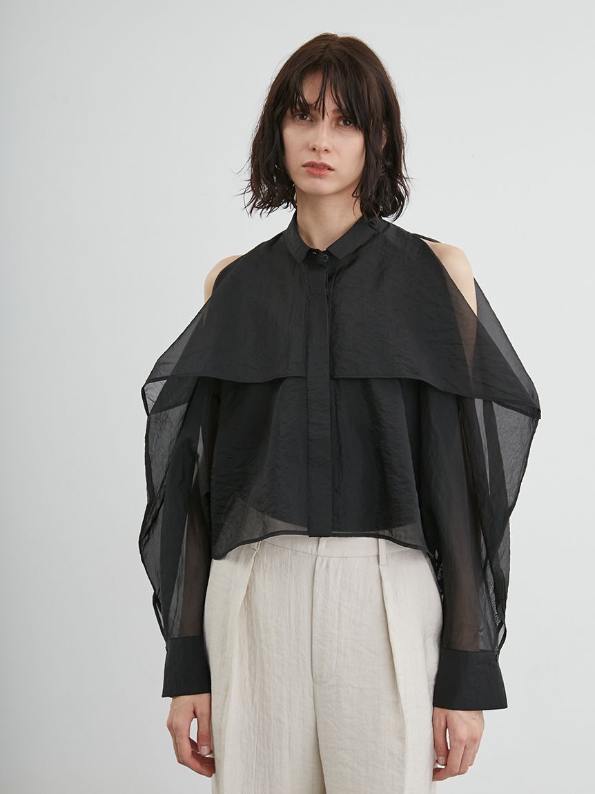 [新品未使用品]styling/ オーガンザショートシャツ　ピンク 新品未使用品]styling/ オーガンザショートシャツ ピンク - メルカリ