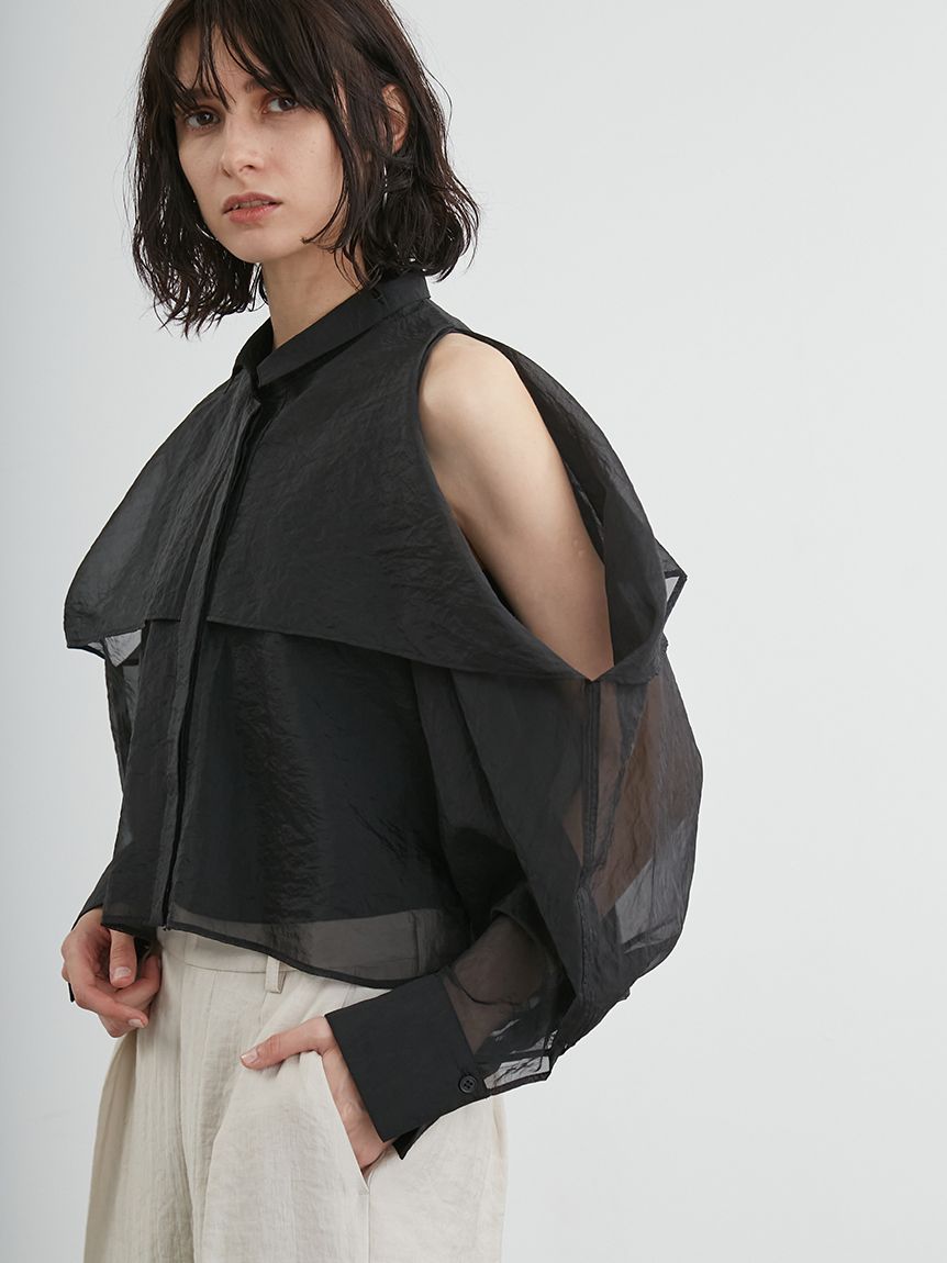 オーガンザショートシャツ(シャツ/ブラウス)｜トップス│styling