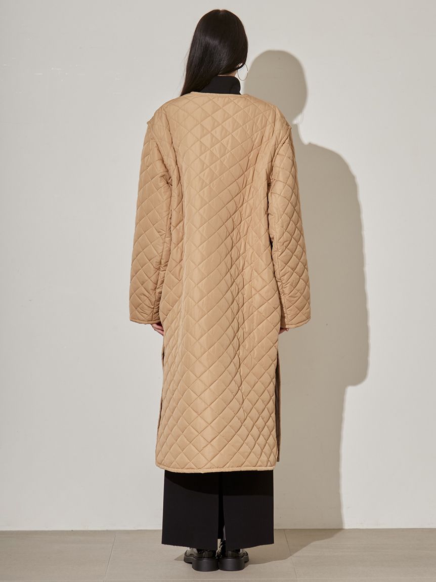 S/S】＜ウォッシャブル・撥水＞キルティング2WAYロングコート